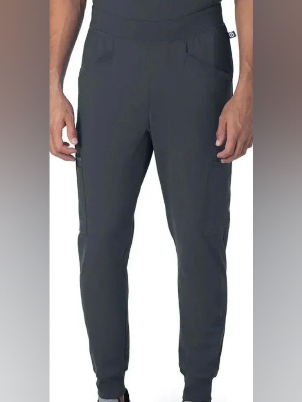 Urbane Men's Cargo Jogger Scrub Pants - Charcoal Grey